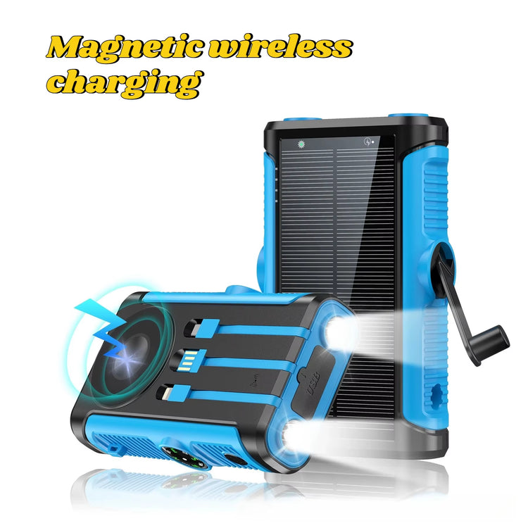 Power Up Anywhere: 50000mAh Solar Power Bank with 22.5W Magnetic Wireless Charging for iPhone MagSafe - Perfect for Camping Adventures!