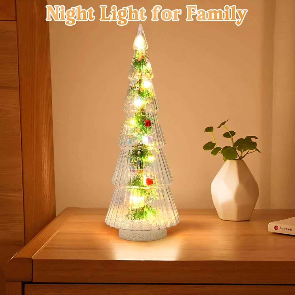 2PCS Lighted Christmas Trees Small Tabletop Xmas Tree Decorations, Battery Operated, Indoor Home Decor for Party Table
