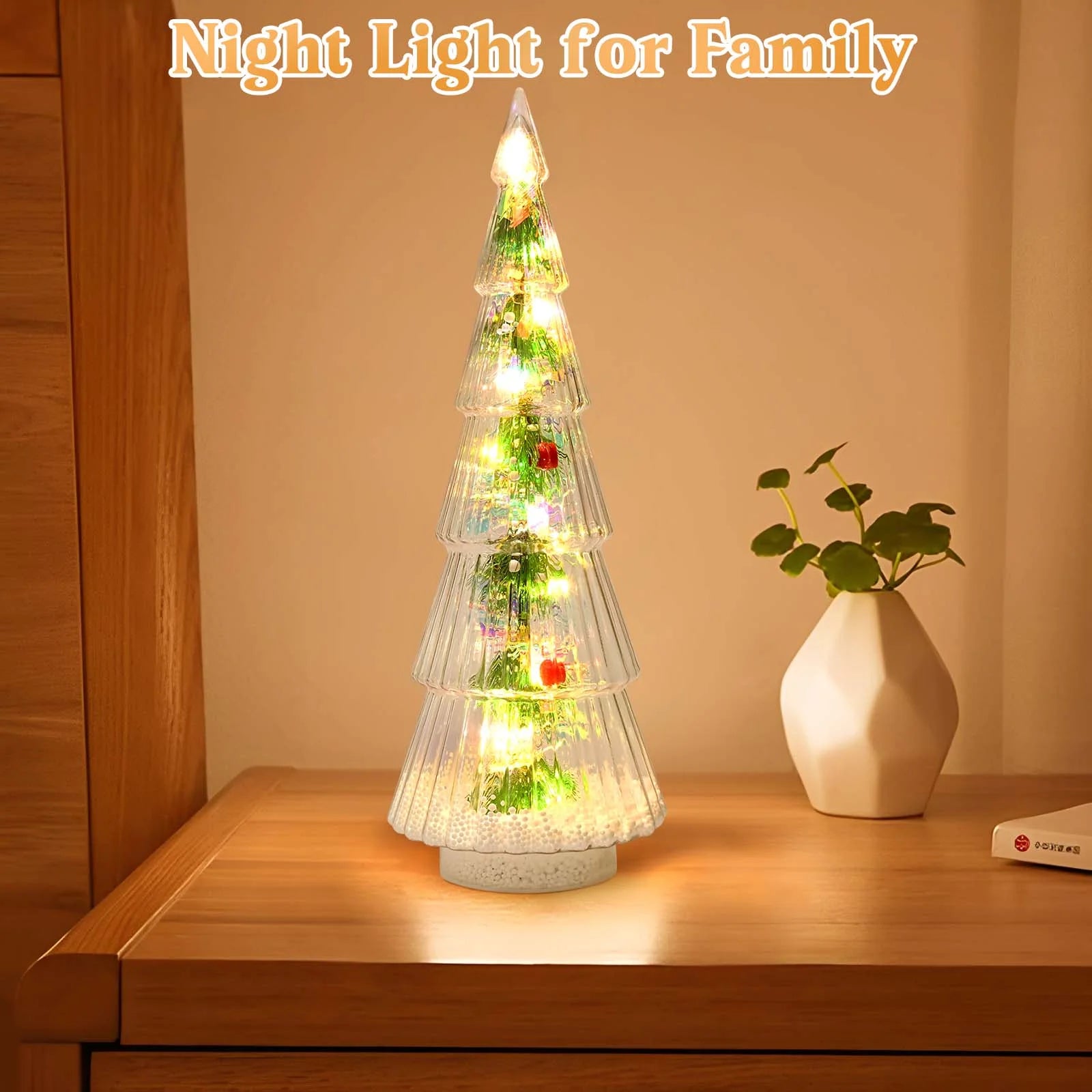 2PCS Lighted Christmas Trees Small Tabletop Xmas Tree Decorations, Battery Operated, Indoor Home Decor for Party Table