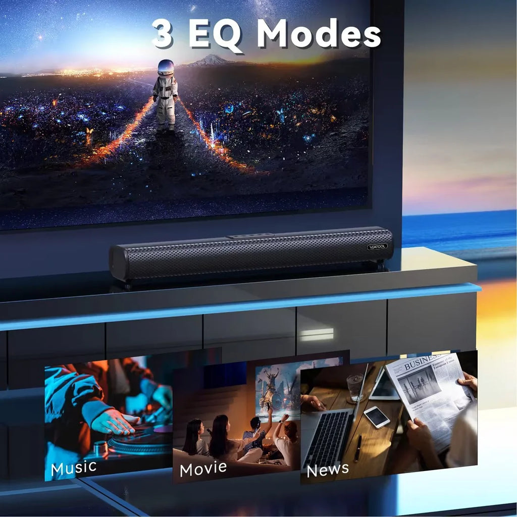 Transform Your Home Entertainment with the VEAT00L S20L Sound Bar - Immerse in 3D Surround Sound, 50W Power, and Multiple Connectivity Options!