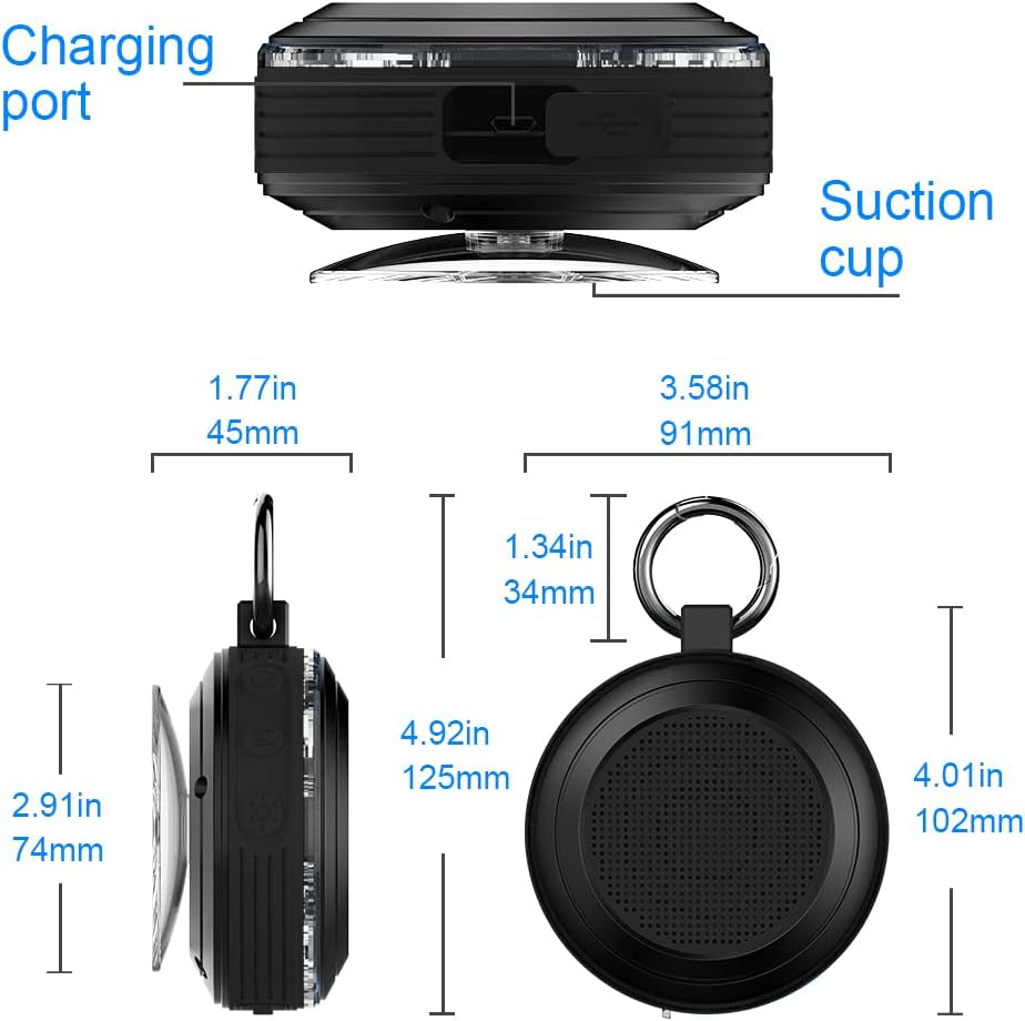 Experience Ultimate Sound Anywhere with Our IPX7 Waterproof Bluetooth Shower Speaker - Portable Mini Speaker with Subwoofer for Beach, Hiking, and Pool Parties!