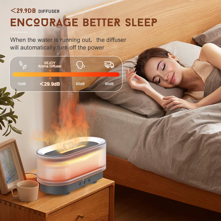 Air Humidifier Essential Oils Humidifiers Home Aroma Humidifier Flame Automatic Fragrance Diffuser with LED Light