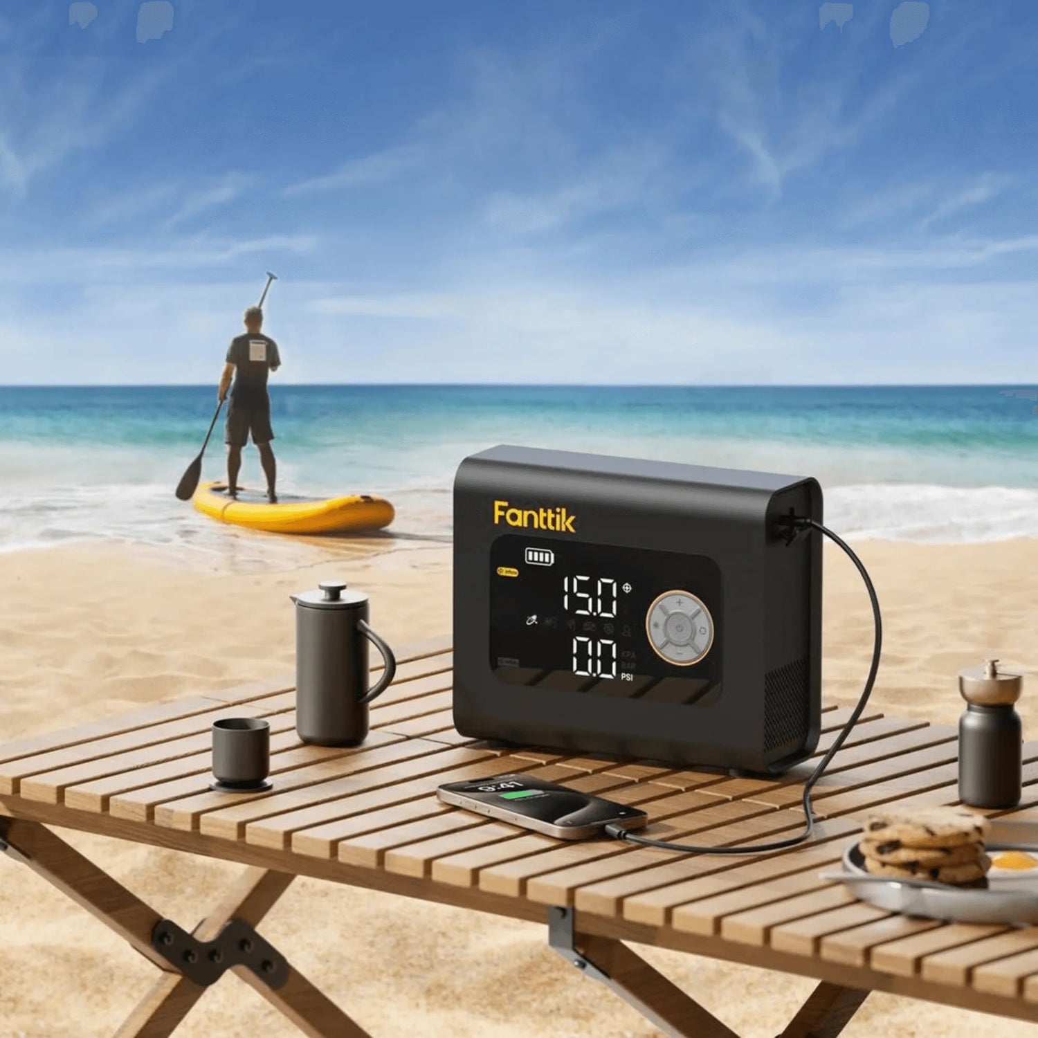 Fanttik S300 Cross Portable Air Inflator, Light, and Power Bank - Refurbished