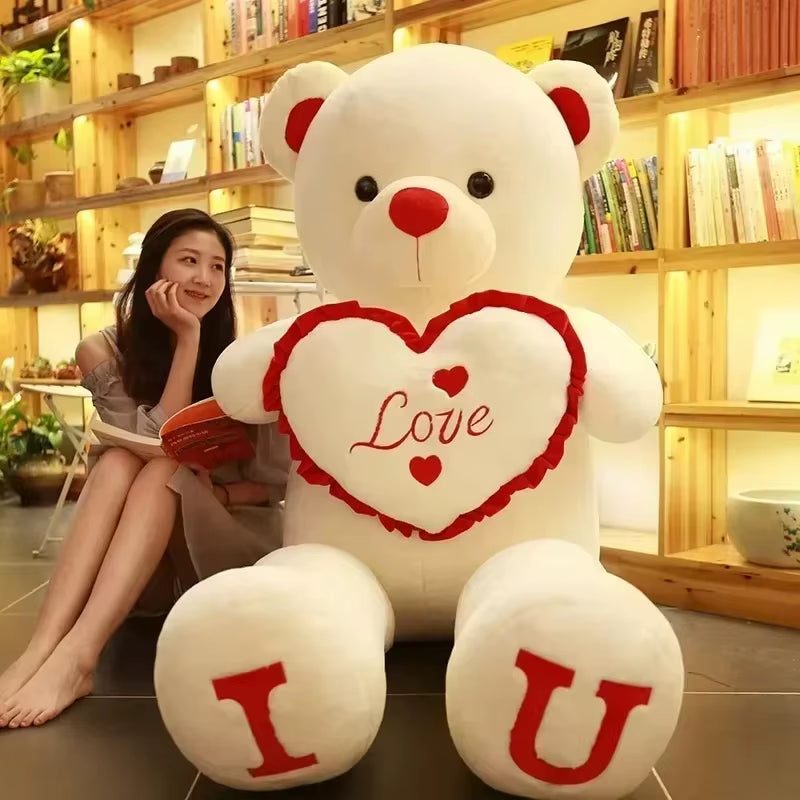 Giant Pink Teddy Bear Plush Toy - 80/100Cm Soft Stuffed Animal Pillow for Girlfriends, Wives, and Special Occasions