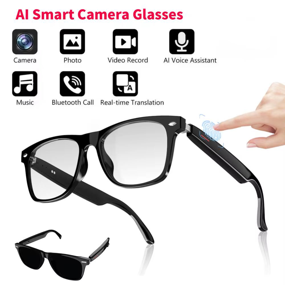 4K Smart AI Glasses 8MP Camera Recording Videos Photo Recognition Answer Translation BT Call Voice Assistant Control Smart Glass