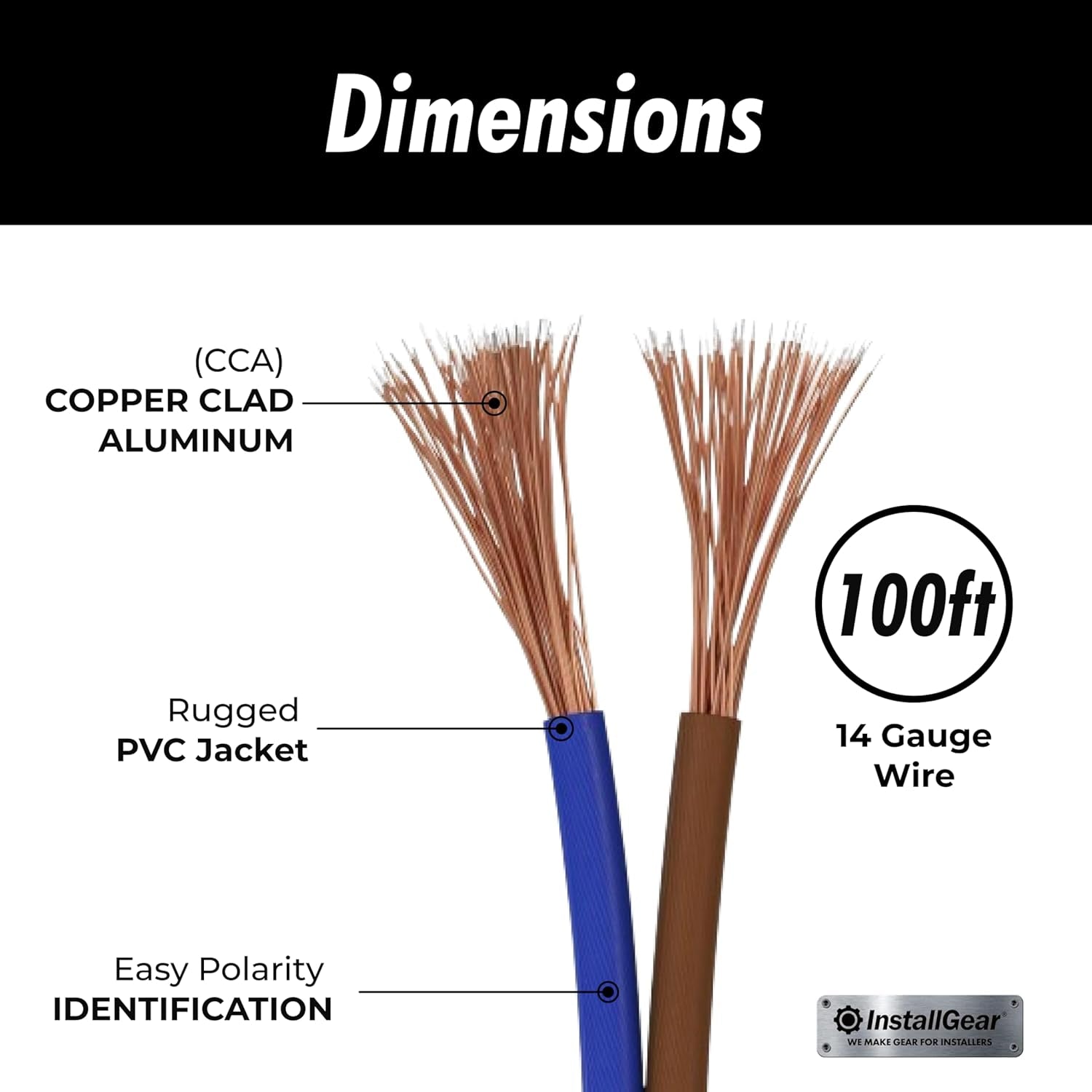14 Gauge Speaker Wire 100 Ft Cable, 14 AWG Speaker Wire Cable, True Spec Soft Touch Cables | Great Use for Car Audio, Stereos, Home Theater Speakers, Surround Sound