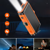 Power Up Anywhere: 50000mAh Solar Power Bank with 22.5W Magnetic Wireless Charging for iPhone MagSafe - Perfect for Camping Adventures!