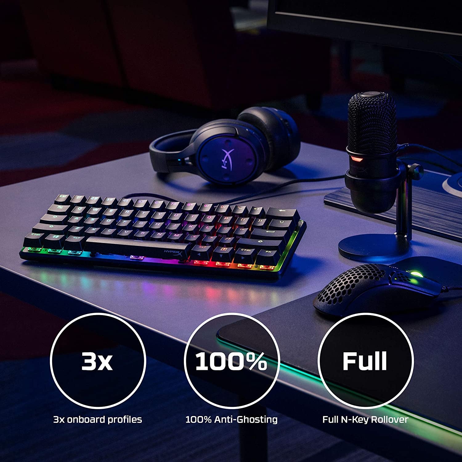 HyperX Alloy Origins 60 - Ultra Compact Mechanical Gaming Keyboard with RGB Backlighting and Durable PBT Keycaps for Ultimate Performance