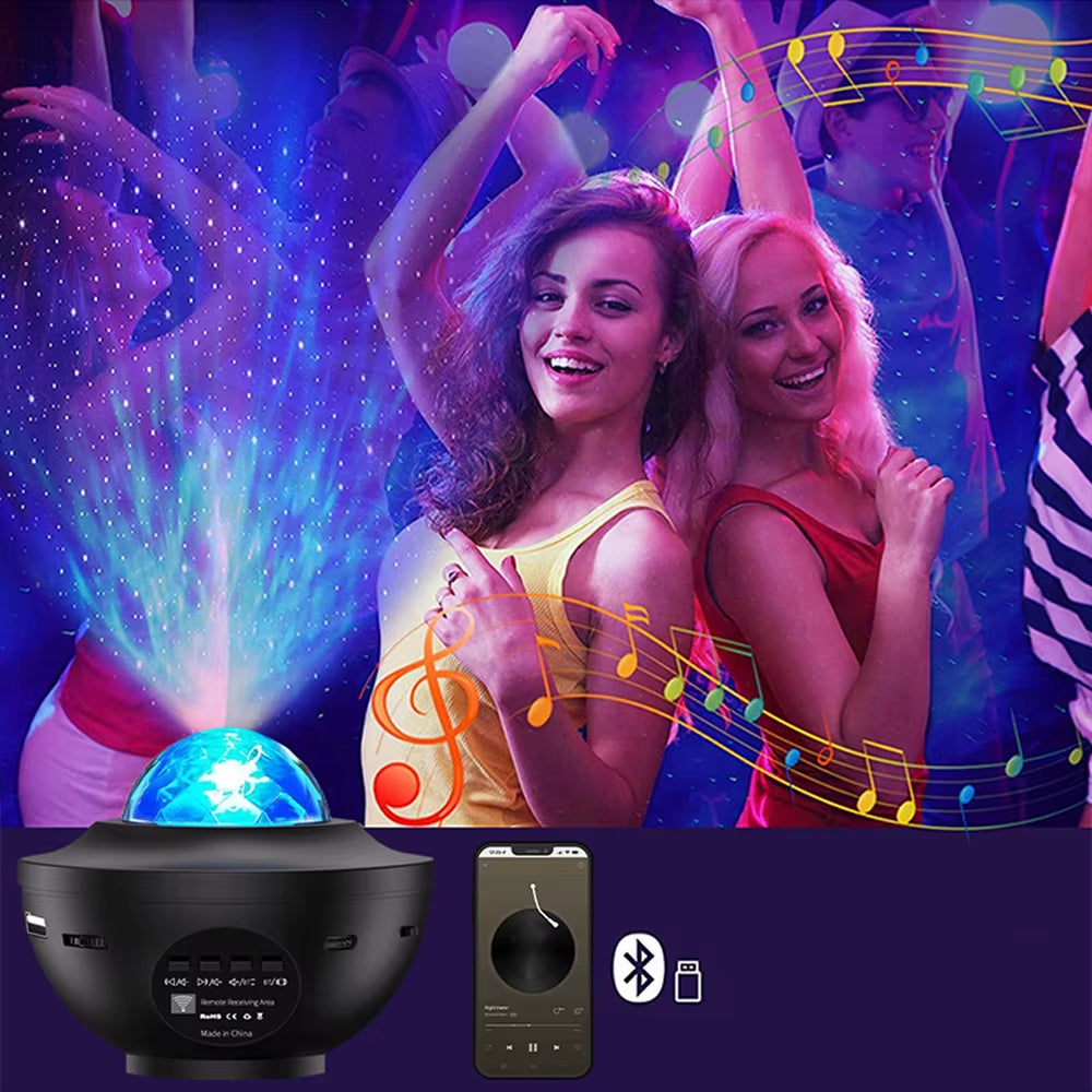 Transform Your Space with the Starry Sky Projector Light - LED Night Light with Bluetooth Music Player and Remote Control for a Magical Bedroom Experience