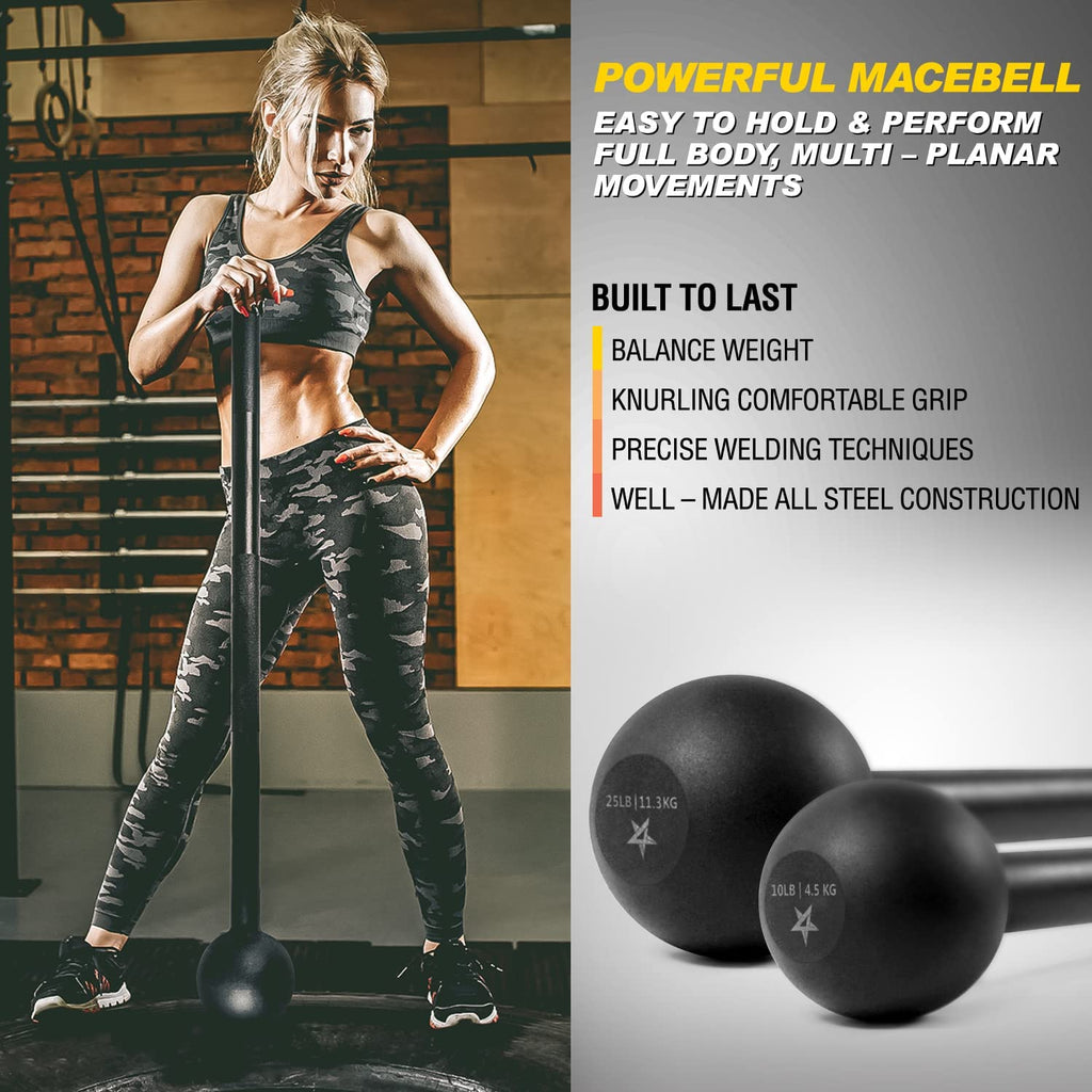 Elevate Your Strength Training with the Versatile Steel Mace Bell - Perfect for Full Body Workouts and Muscle Development