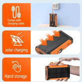 Power Up Anywhere: 50000mAh Solar Power Bank with 22.5W Magnetic Wireless Charging for iPhone MagSafe - Perfect for Camping Adventures!