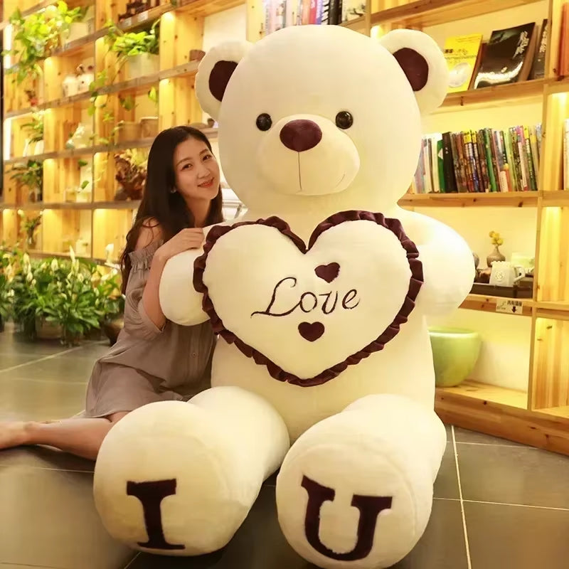 Giant Pink Teddy Bear Plush Toy - 80/100Cm Soft Stuffed Animal Pillow for Girlfriends, Wives, and Special Occasions