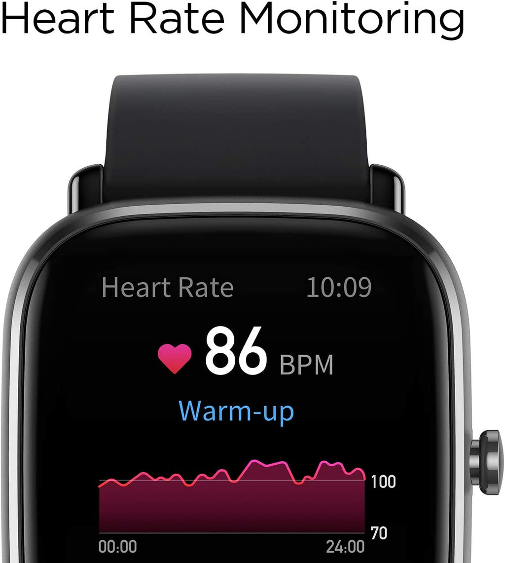 Amazfit GTS 2 Mini Smart Watch for Men - Stylish Fitness Tracker with Built-In Alexa, 14-Day Battery Life, GPS, Heart Rate & Blood Oxygen Monitor, 70+ Sports Modes, and 5 ATM Water Resistance - Black