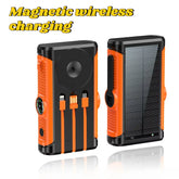 Power Up Anywhere: 50000mAh Solar Power Bank with 22.5W Magnetic Wireless Charging for iPhone MagSafe - Perfect for Camping Adventures!