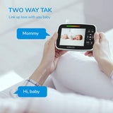 Advanced Baby Monitor with Remote Pan-Tilt-Zoom Camera - 3.5" LCD Display, Infrared Night Vision, Two-Way Talk, Room Temperature Alerts, Lullabies & 960FT Range - Perfect for Modern Parents (Black)