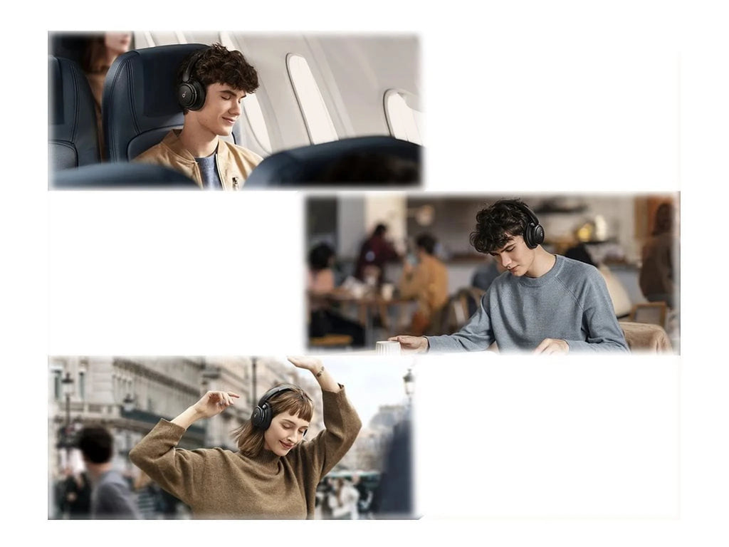 Experience Unmatched Sound Quality with Life Q30 Over-Ear Headphones - Advanced Multi-Mode Noise Cancelling in Sleek Black