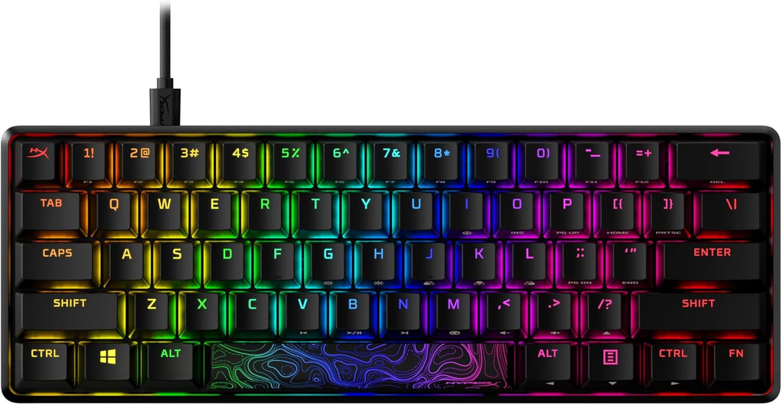 HyperX Alloy Origins 60 - Ultra Compact Mechanical Gaming Keyboard with RGB Backlighting and Durable PBT Keycaps for Ultimate Performance