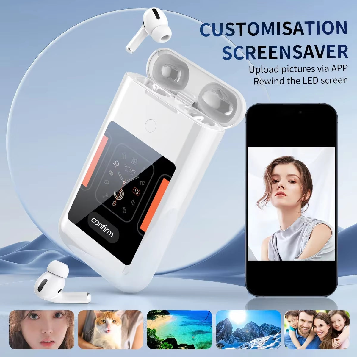 Experience the Ultimate in Versatility: FLLTF A98 BOX Bluetooth Wireless Earphones with Touch Screen Charging Case