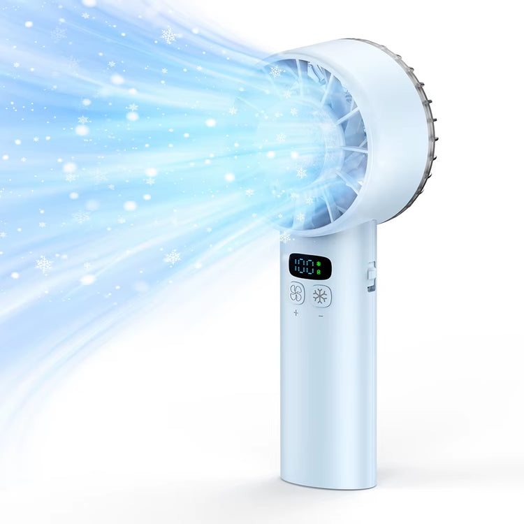 Large Capacity Handheld Fan 5200 Mah High Speed Refrigeration Handheld Fan 100 Speed Outdoor Mini Fan USB Charging Portable Fan