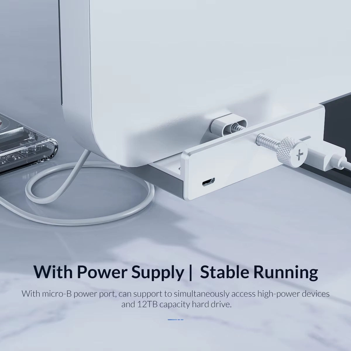 Aluminum Alloy USB 3.0 Hub with Clip Design, 4 Ports Travel Charger and Charging Station, 5Gbps Data Transmission