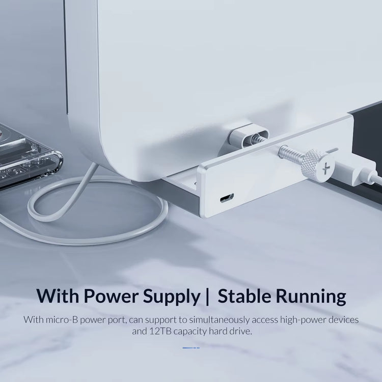 Aluminum Alloy USB 3.0 Hub with Clip Design, 4 Ports Travel Charger and Charging Station, 5Gbps Data Transmission