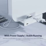 Aluminum Alloy USB 3.0 Hub with Clip Design, 4 Ports Travel Charger and Charging Station, 5Gbps Data Transmission