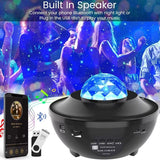 Transform Your Space with the Starry Sky Projector Light - LED Night Light with Bluetooth Music Player and Remote Control for a Magical Bedroom Experience