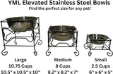 Elevate Your Pet's Dining Experience with Our Stylish Stainless Steel Dog & Cat Bowl on a Durable Black Wrought Iron Stand - 10-Inch Capacity