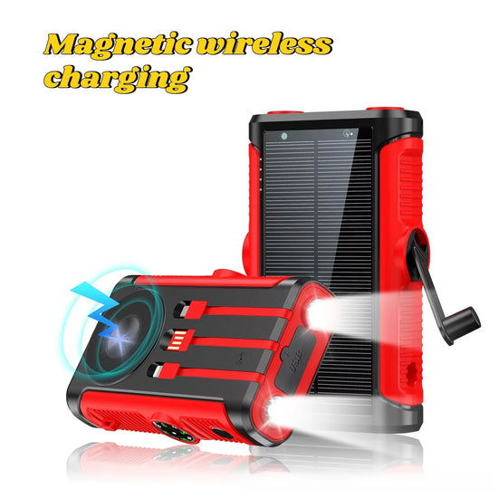 Power Up Anywhere: 50000mAh Solar Power Bank with 22.5W Magnetic Wireless Charging for iPhone MagSafe - Perfect for Camping Adventures!