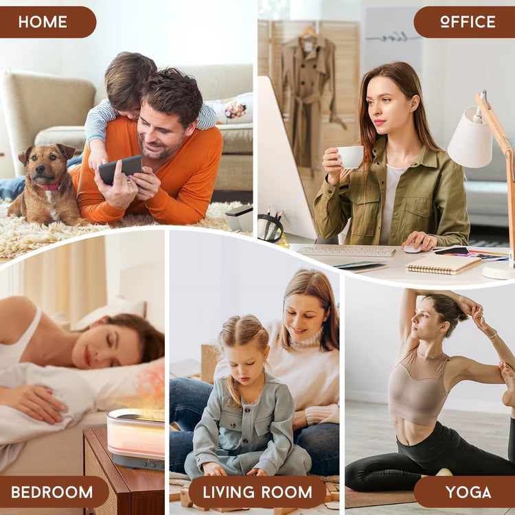 Air Humidifier Essential Oils Humidifiers Home Aroma Humidifier Flame Automatic Fragrance Diffuser with LED Light