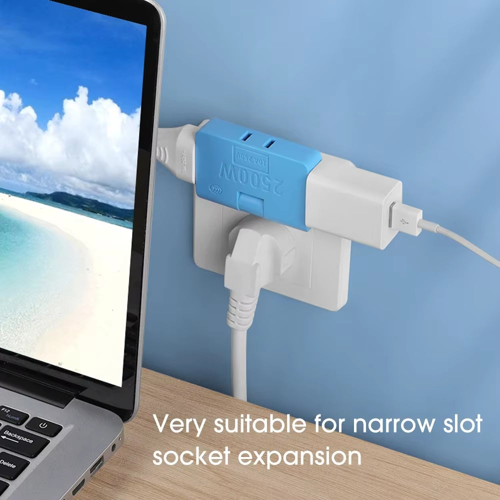 Transform Your Power Access with the 3-Port 180 Degree Rotatable US Plug Socket Converter - Perfect for Travel and Home Use!