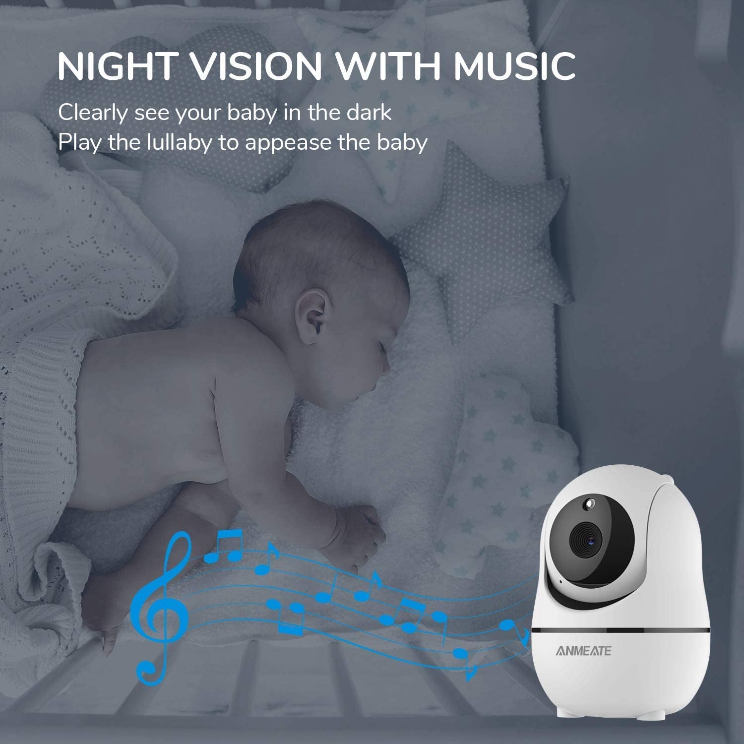 Advanced Baby Monitor with Remote Pan-Tilt-Zoom Camera - 3.5" LCD Display, Infrared Night Vision, Two-Way Talk, Room Temperature Alerts, Lullabies & 960FT Range - Perfect for Modern Parents (Black)