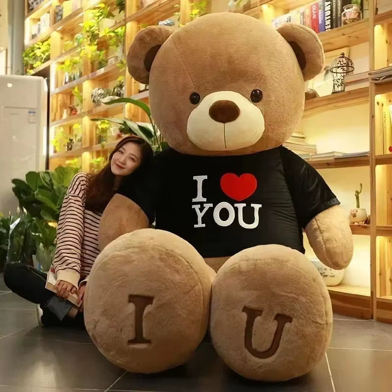 Giant Pink Teddy Bear Plush Toy - 80/100Cm Soft Stuffed Animal Pillow for Girlfriends, Wives, and Special Occasions
