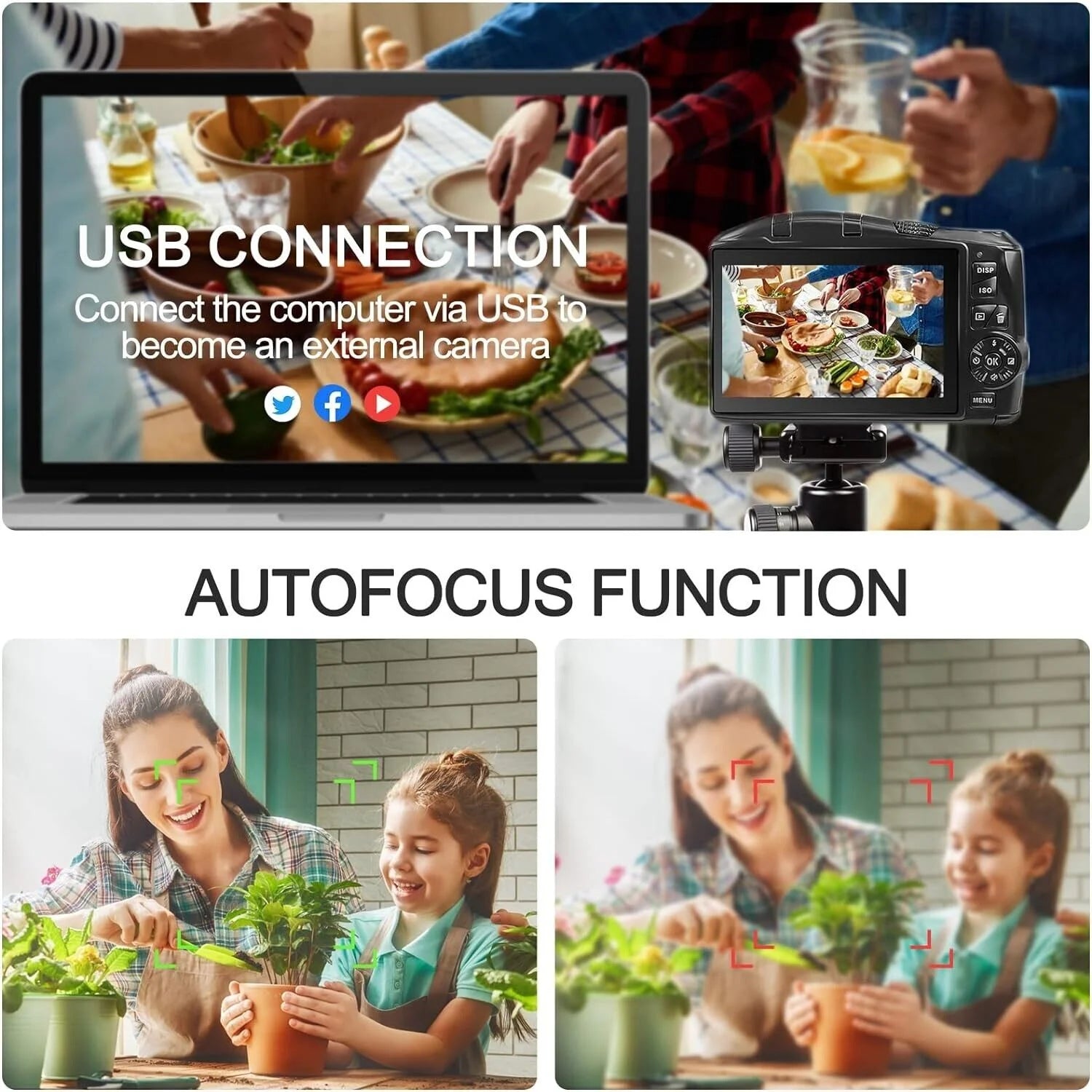 HHD 4K Video Camera 48MP Vlogging Camera