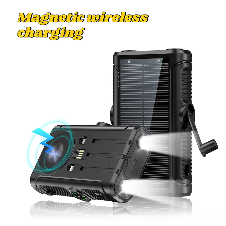 Power Up Anywhere: 50000mAh Solar Power Bank with 22.5W Magnetic Wireless Charging for iPhone MagSafe - Perfect for Camping Adventures!