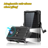 Power Up Anywhere: 50000mAh Solar Power Bank with 22.5W Magnetic Wireless Charging for iPhone MagSafe - Perfect for Camping Adventures!