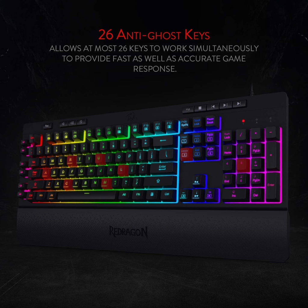 K512 Shiva RGB Backlit Gaming Keyboard - Experience Ultimate Control with Quiet Mechanical Feel, Multimedia Keys, and Customizable Lighting!