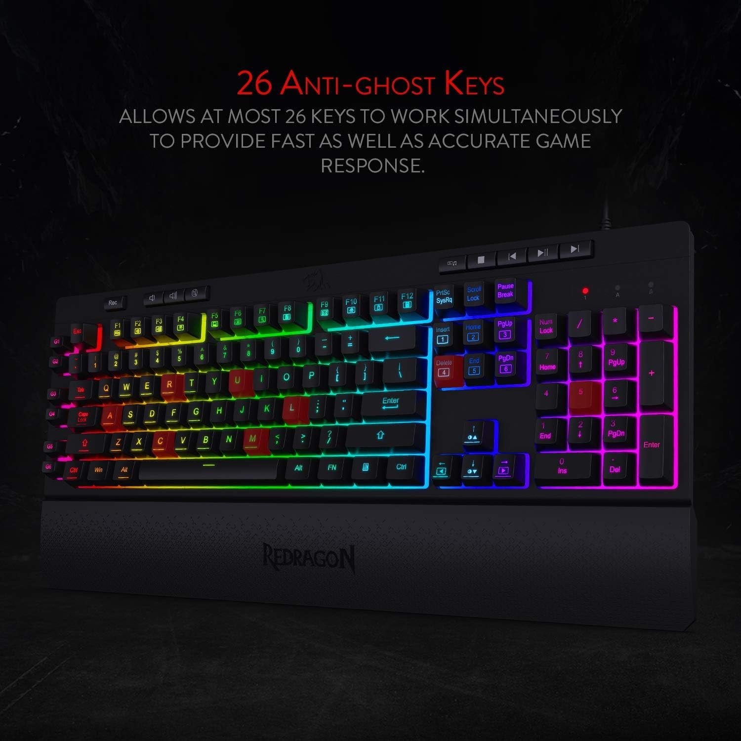 K512 Shiva RGB Backlit Gaming Keyboard - Experience Ultimate Control with Quiet Mechanical Feel, Multimedia Keys, and Customizable Lighting!