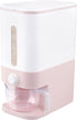Stylish Pink Rice Dispenser - 22.5 Lbs Airtight Storage Container with Measuring Cup for Perfectly Fresh Rice