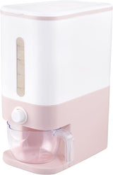 Stylish Pink Rice Dispenser - 22.5 Lbs Airtight Storage Container with Measuring Cup for Perfectly Fresh Rice