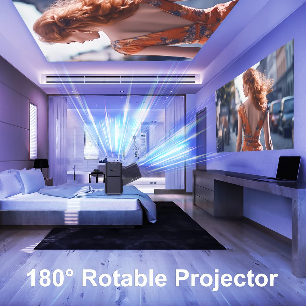 Experience Stunning Clarity with the 4K Android 11 Projector - Native 1080P, 390 ANSI Lumens, and Dual WiFi 6 Connectivity for Ultimate Home Entertainment