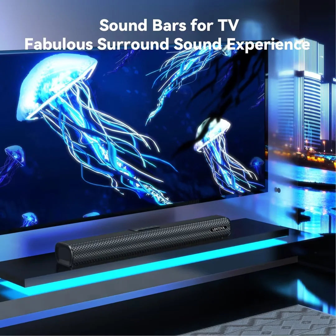 Transform Your Home Entertainment with the VEAT00L S20L Sound Bar - Immerse in 3D Surround Sound, 50W Power, and Multiple Connectivity Options!