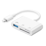 4-in-1 OTG Type-C Card Reader for SD and TF Memory Cards - Compatible with iPhone, PC, and Laptop, No App Required