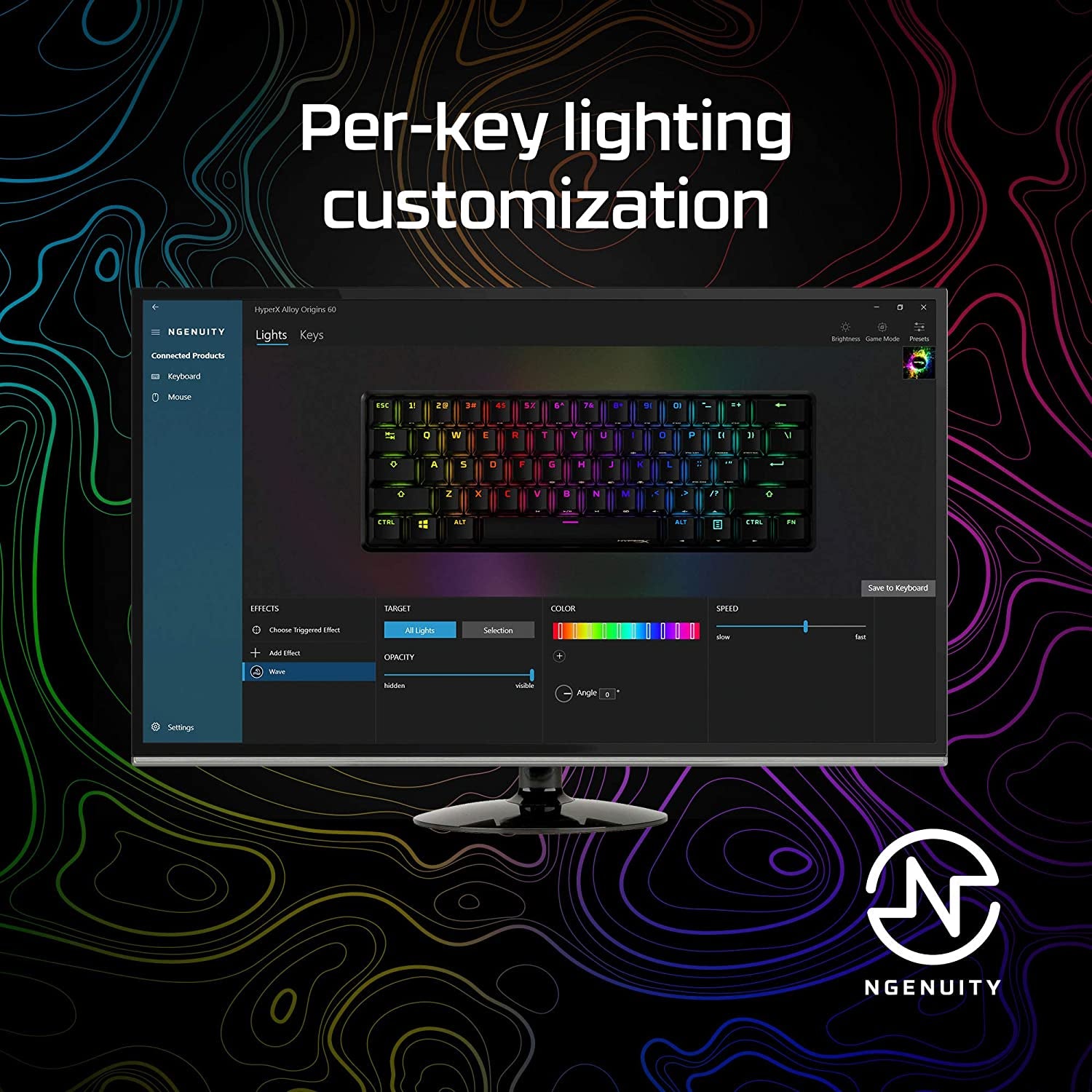 HyperX Alloy Origins 60 - Ultra Compact Mechanical Gaming Keyboard with RGB Backlighting and Durable PBT Keycaps for Ultimate Performance