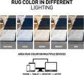 Modern Geometric Navy Area Rug, Fade-Resistant Carpet for Large Living Spaces, 10&