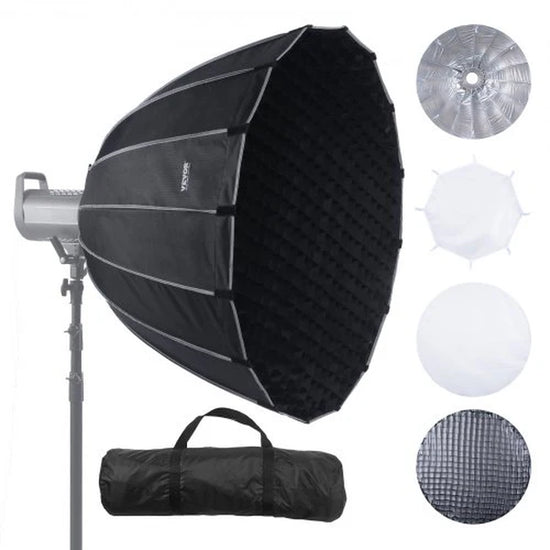 Transform Your Photography with the VEVOR 33" Parabolic Softbox - Quick Release, Easy Fold, and Portable Design