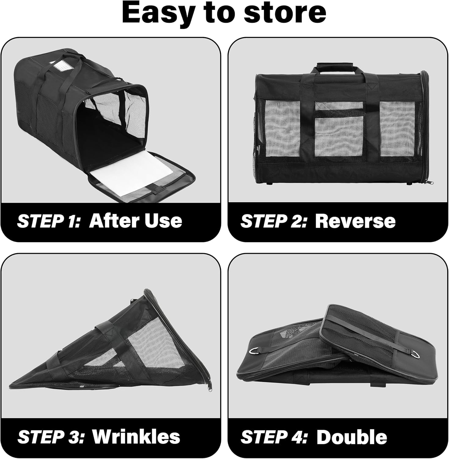 Comfortable and Safe Pet Travel Carrier - Soft-Sided, Airline Approved Bag for Cats and Small Dogs (Up to 17 lbs), Collapsible and Durable for Easy Travel