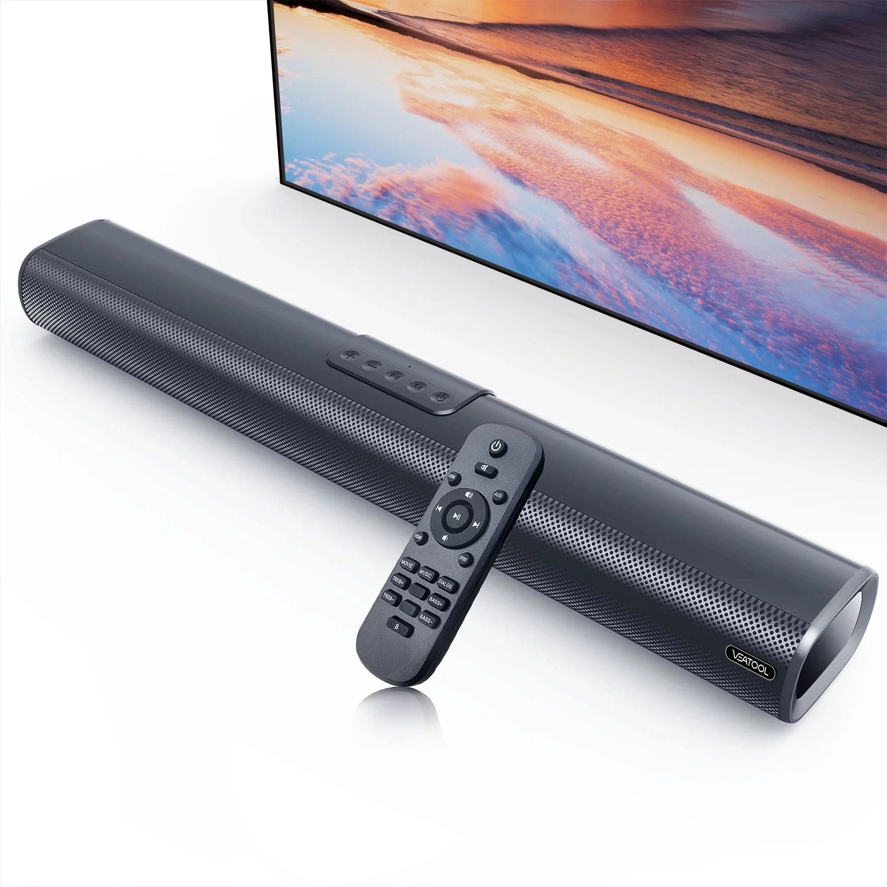 Transform Your Home Entertainment with the VEAT00L S20L Sound Bar - Immerse in 3D Surround Sound, 50W Power, and Multiple Connectivity Options!