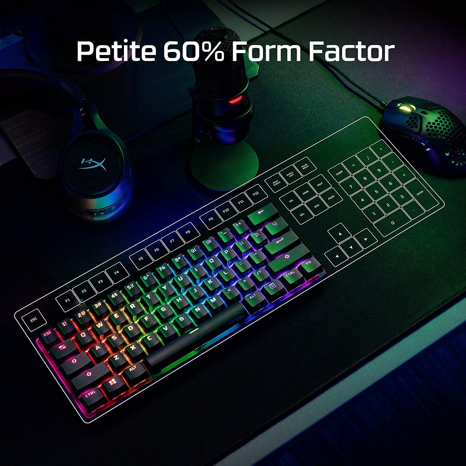 HyperX Alloy Origins 60 - Ultra Compact Mechanical Gaming Keyboard with RGB Backlighting and Durable PBT Keycaps for Ultimate Performance
