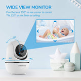 Advanced Baby Monitor with Remote Pan-Tilt-Zoom Camera - 3.5" LCD Display, Infrared Night Vision, Two-Way Talk, Room Temperature Alerts, Lullabies & 960FT Range - Perfect for Modern Parents (Black)